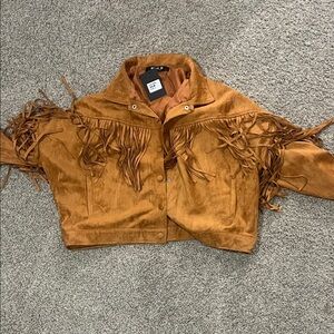 Carmel/Tan Fringe Suede Jacket